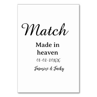 Match made in heaven add name date simple calligra table number