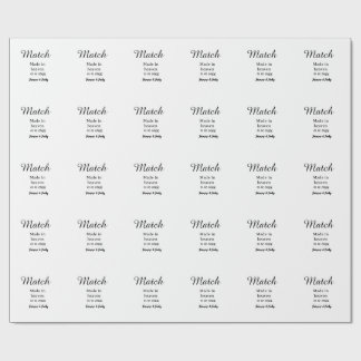 Match made in heaven add name date simple calligra wrapping paper
