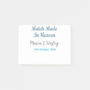 Match made in heaven blue black couple name date post-it notes