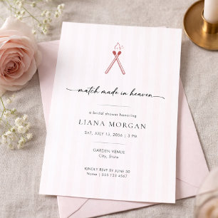 Match Made in Heaven Elegant Bridal Shower Invitation