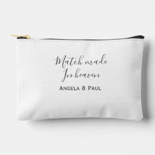 Match made in heaven name couple wedding simple accessory pouch