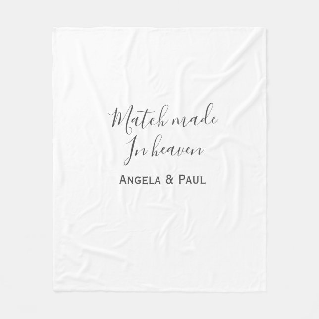 Match made in heaven name couple wedding simple  fleece blanket (Front)