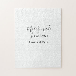 Match made in heaven name couple wedding simple jigsaw puzzle