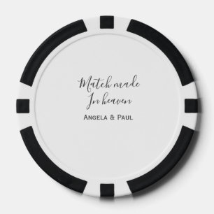 Match made in heaven name couple wedding simple poker chips