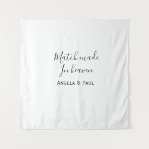 Match made in heaven name couple wedding simple tapestry