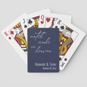 Match Made in Heaven Navy Blue Wedding Favours Playing Cards