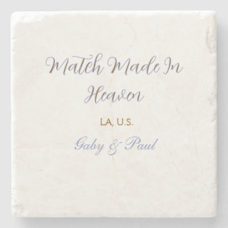 match made in heaven purple pastel golden name dat stone coaster