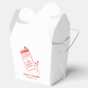 Match Made in Heaven Retro Red Wedding Shower Favour Box