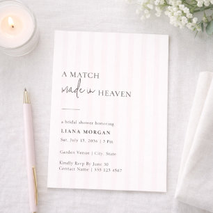Match Made in Heaven Stripe Bridal Shower Invite