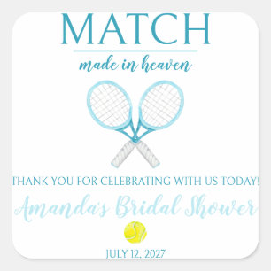 Match Made in Heaven, Tennis Bridal Shower Square Sticker