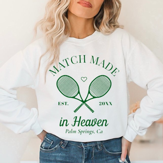 Match Made In Heaven Tennis Club Bachelorette Sweatshirt (Creator Uploaded)