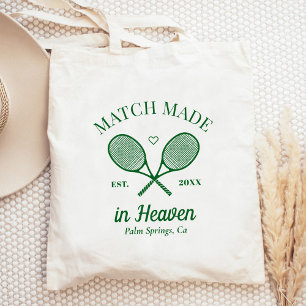 Match Made In Heaven Tennis Club Bachelorette Tote Bag