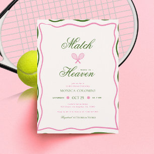 Match Made in Heaven Tennis Theme Bridal Shower In Invitation