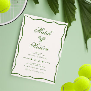 Match Made in Heaven Tennis Theme Bridal Shower Invitation