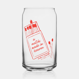 Match Made in Heaven Wedding Bridal Party Favour Can Glass
