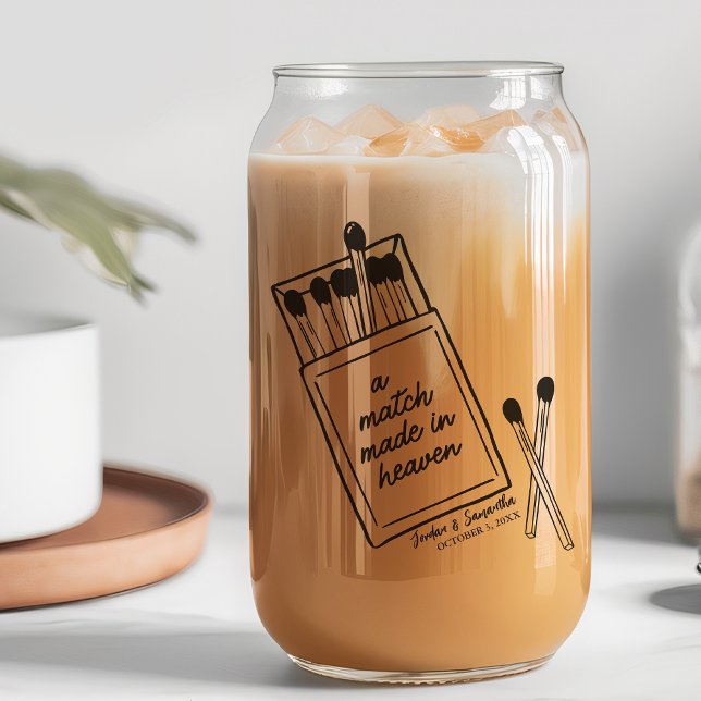Match Made in Heaven Wedding Bridal Party Favour Can Glass (Match Made in Heaven Wedding Bridal Party Favor Can Glass)