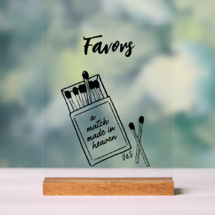 Match Made in Heaven Wedding Favour Acrylic Sign