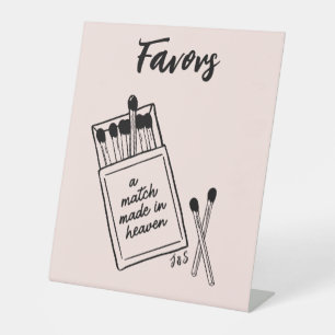 Match Made in Heaven Wedding Favour Pedestal Sign