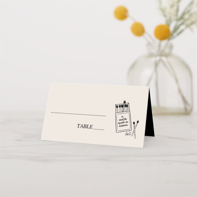Match Made in Heaven Wedding Place Setting Card (Front)