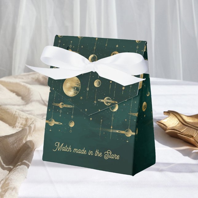 Match made in the Stars Emerald Gold Wedding Favou Favour Box (Creator Uploaded)