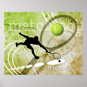 Match Point II boy playing tennis Poster