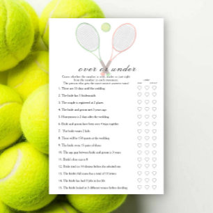 Match Tennis Bridal shower  Over or under game