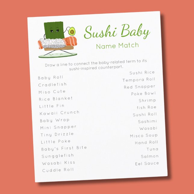 Match the Baby Talk to the Sushi Talk! Flyer (Creator Uploaded)