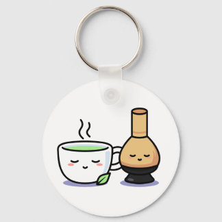 Matcha Addict Japanese Green Tea Cartoon Cup Whisk Key Ring