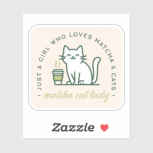 Matcha and cat lover funny just a girl kawaii