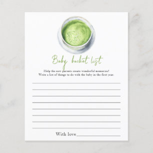 Matcha baby shower - Baby bucket list