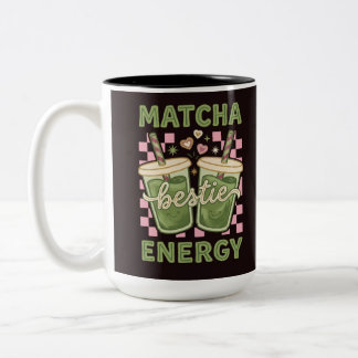 MATCHA Bestie - Cute Green Tea Lovers Graphic Tee Two-Tone Coffee Mug