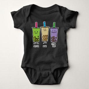 Matcha boba tea green drink milk Taro tapioca Baby Bodysuit
