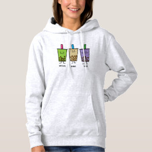 Matcha boba tea green drink milk Taro tapioca Hoodie