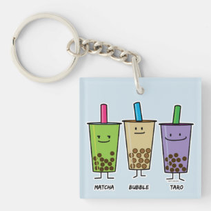 Matcha boba tea green drink milk Taro tapioca Japa Key Ring