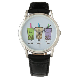Matcha boba tea green drink milk Taro tapioca Watch