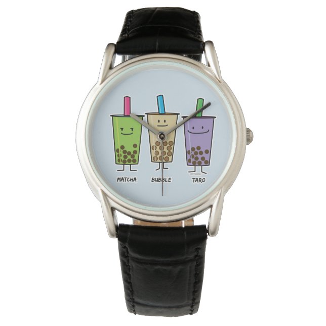 Matcha boba tea green drink milk Taro tapioca Watch (Front)