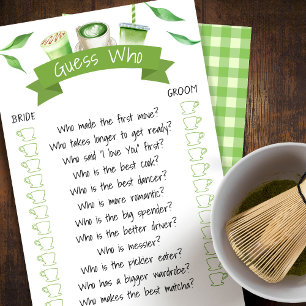 Matcha Bridal Shower Game Card