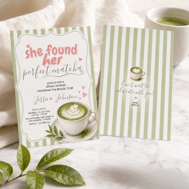Matcha Bridal Shower Invitation Green Tea (Creator Uploaded)