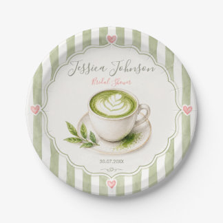 Matcha Bridal Shower Paper Plates She Found Her