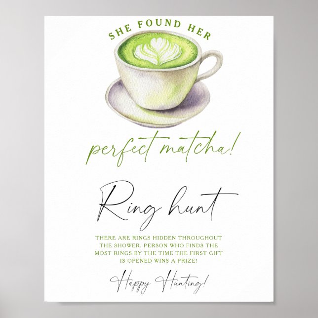 Matcha bridal shower Ring hunt game Poster (Front)