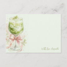 Matcha Bridal Shower Watercolor Thank You Card