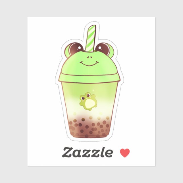 Matcha Bubble Tea Milk Tea Frog  (Sheet)