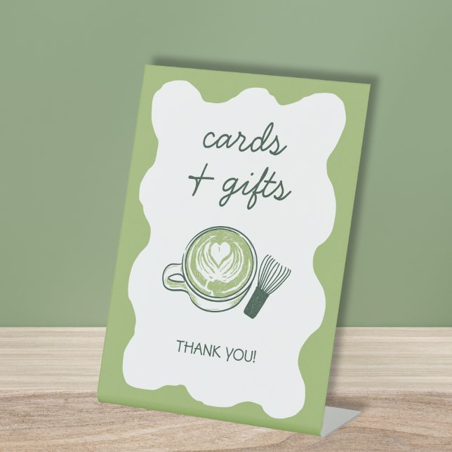 Matcha Cards & Gifts Bridal Shower Green Tea Pedestal Sign (Matcha Cards & Gifts Bridal Shower Green Tea Pedestal Sign)
