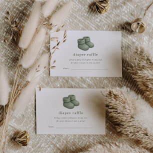 Matcha Coffee Diaper Raffle Enclosure Card