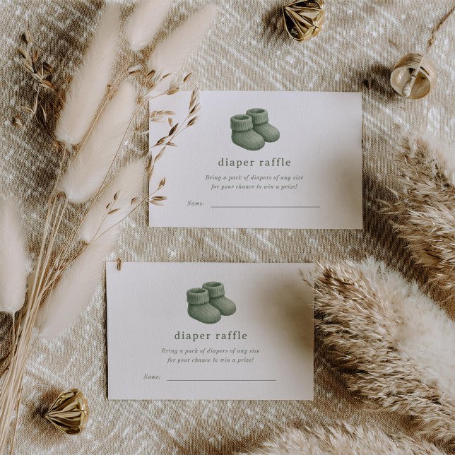 Matcha Coffee Diaper Raffle Enclosure Card (Zazzle Matcha Coffee Diaper Raffle Enclosure Cards)
