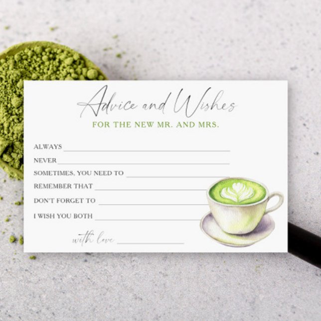 Matcha Cup Bridal Shower Advice and Wishes Stationery (Creator Uploaded)