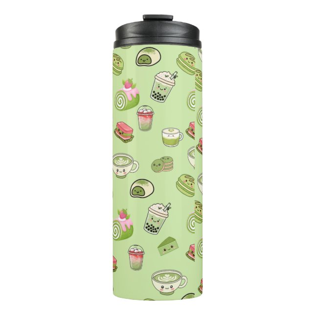 Matcha cute thermal tumbler (Front)