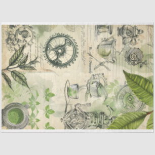 Matcha Green Japanese tea drink ephemera pattern 1 Tissue Paper