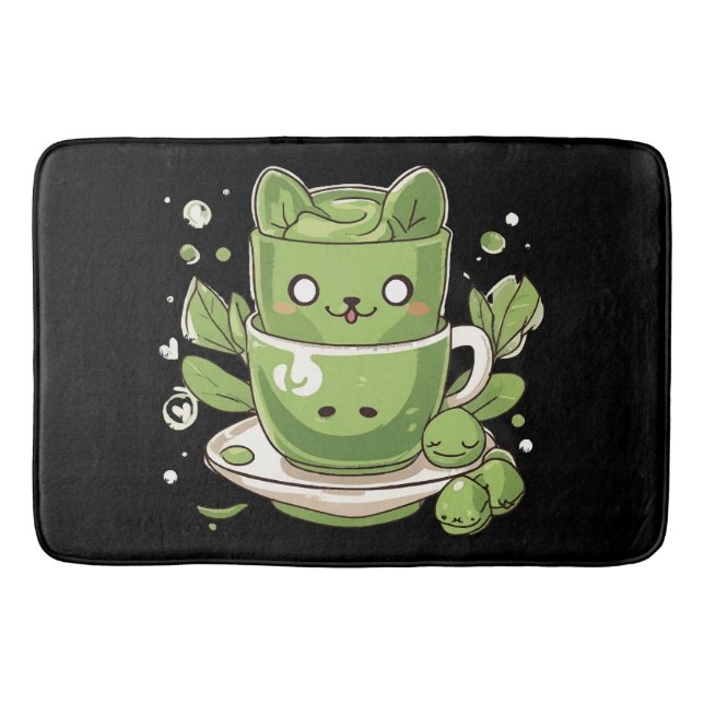 matcha green tea bath mat (Front)