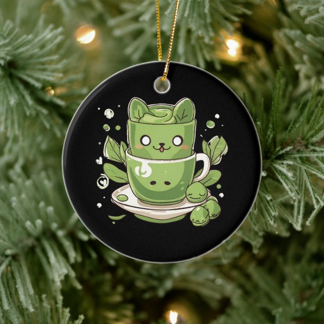 matcha green tea ceramic tree decoration (Tree)